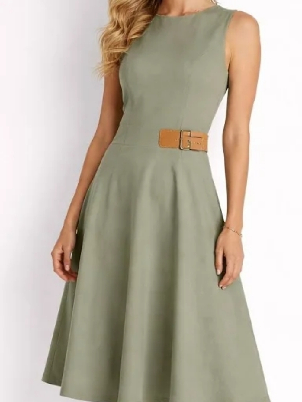 Ralph Lauren Black Label Faux Leather Buckle Dress